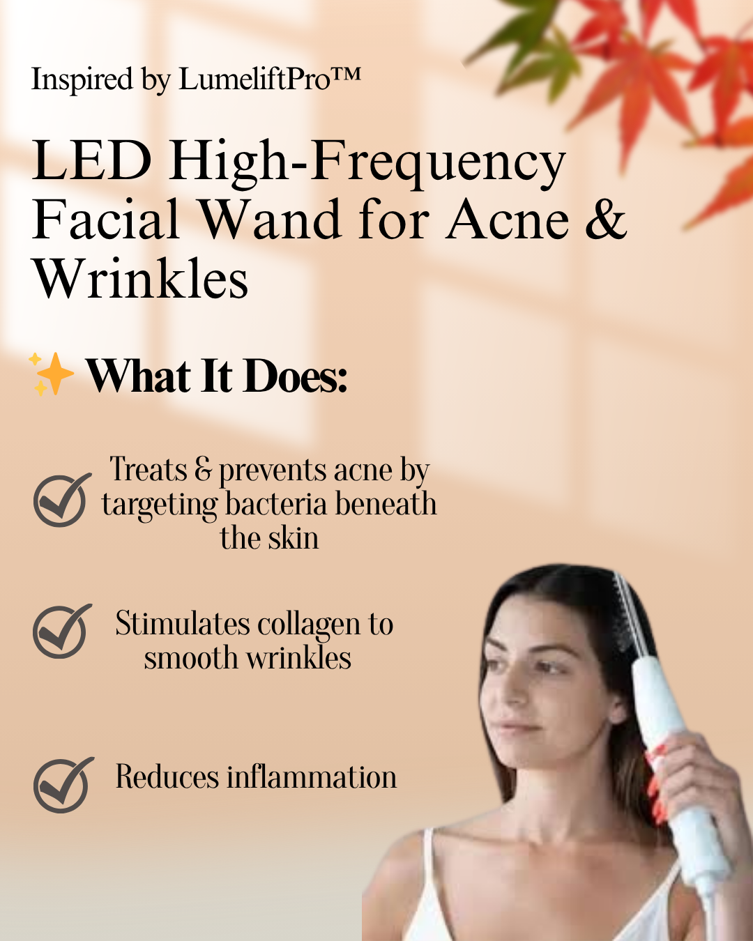 LumeliftPro High-Frequency Facial Wand for Acne & Wrinkles